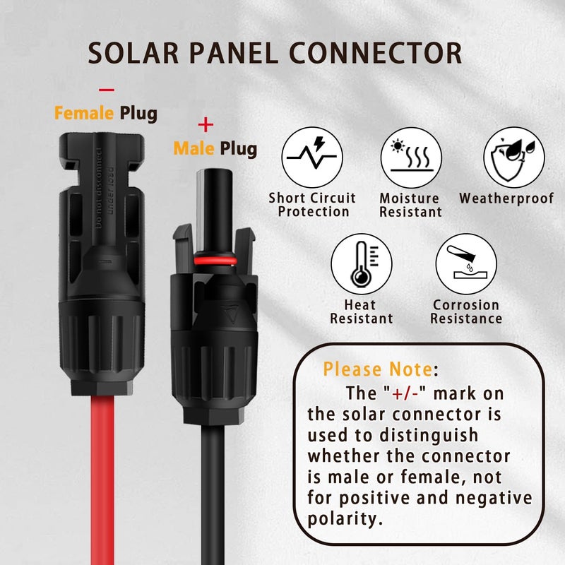 COMeap 6FT Solar Connector to DC 8mm Adapter Cable for Jackery Explorer 3000 2000 1500 1000 880 550 500 300 290 240 160 GZ Yeti BLUETTI Portable Power Station, Solar Generator, Solar Panel - Image 2